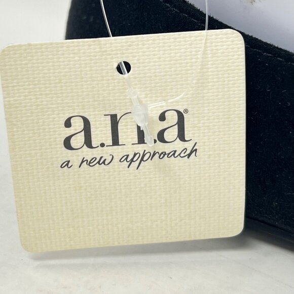 A. N. A. Kearny Ballet Flats Black‎ Faux Suede Ankle Strap With Buckle 8 NWT - Picture 8 of 13